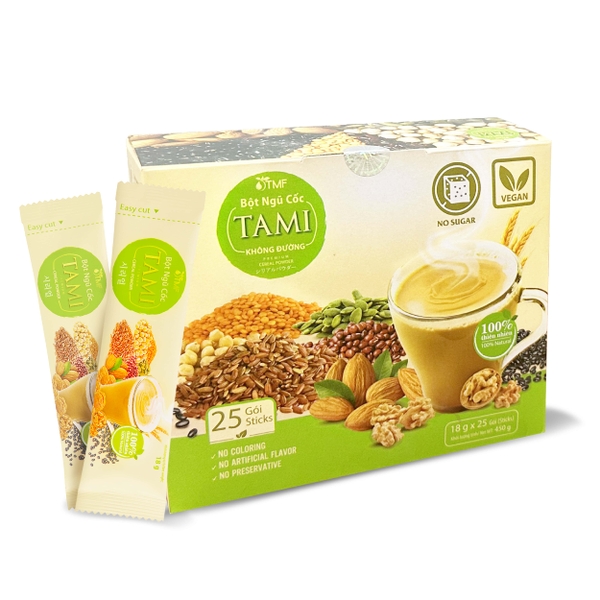 Bột ngũ cốc Tami không đường - 25 gói