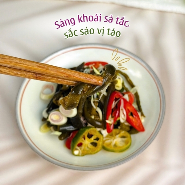 Tảo xoắn Chile cắt sợi giòn dai