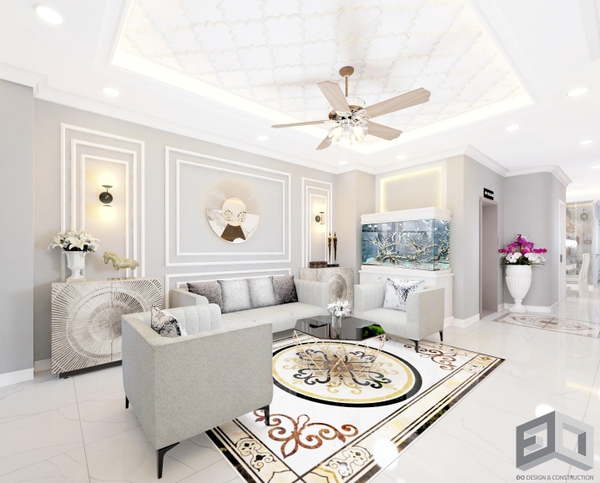Thiết kế tân cổ điển biệt thự anh Khánh Quận 2