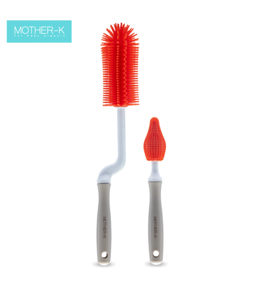 Bộ cọ bình sữa, núm ti Silicone Mother-K (đỏ)