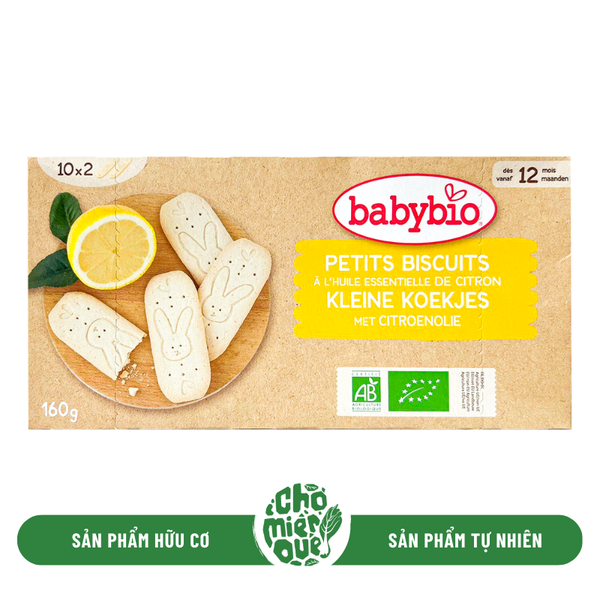 Bánh quy ăn dặm hữu cơ cho bé mới mọc răng vị chanh Babybio PN - 120gr