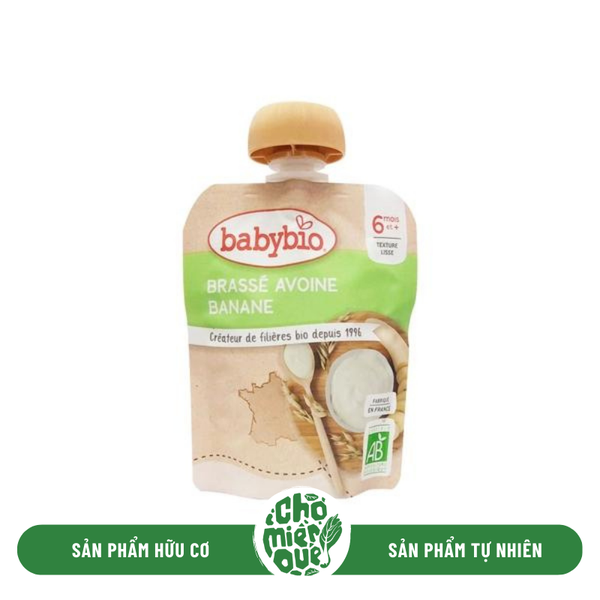 Sữa chua yến mạch hữu cơ cho bé vị chuối Babybio PN - 85gr