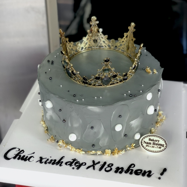 Bánh vương miện đen tông xám đen huyền bí [MS: 0137]