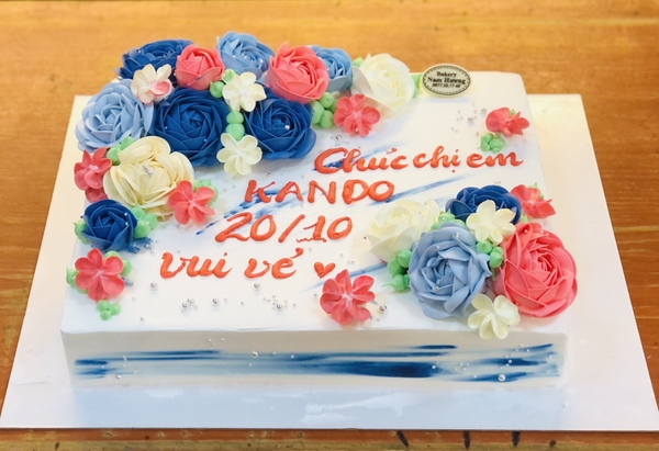 Bánh sự kiện, công ty hình chữ nhật tông xanh nayvy, vàng, đỏ  [MS: 0145]