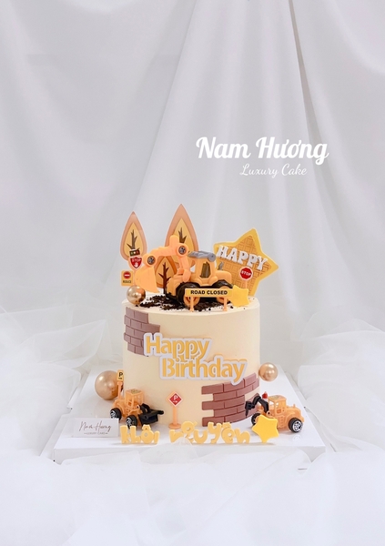 [MS241] Bánh xe cẩu to mới, khung gạch, ngôi sao Fondant