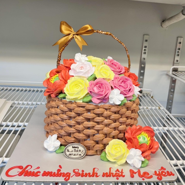 Bánh bó hoa hoa 3D hồng nhạt [MS: 0234]