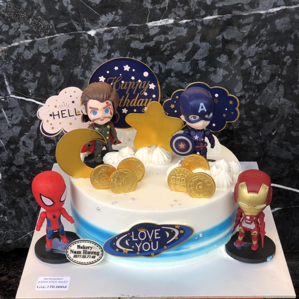 Bánh siêu nhân chibi hoạ tiết vụ trũ tông xanh trắng tặng bé trai [MS: 0050]