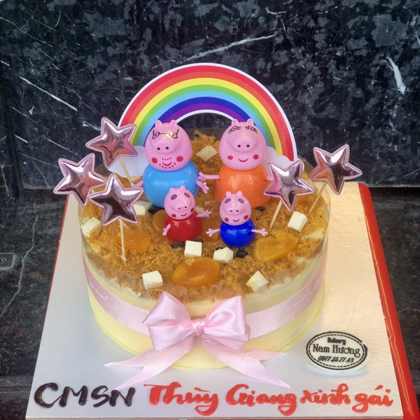 Bông lan trứng muối sốt phô mai gia đình heo peppa [MS: 0093]