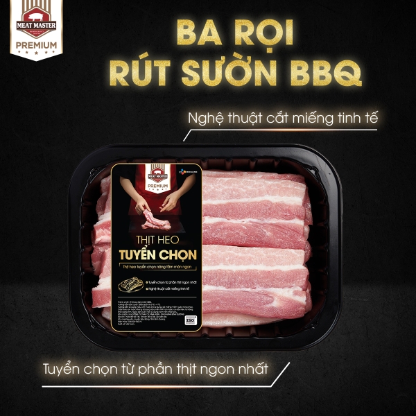 Ba rọi rút sườn BBQ Meat Master  (400g/ khay)