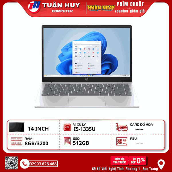LAPTOP HP 14-EP0128TU I5-1335U/8G/SSD512G