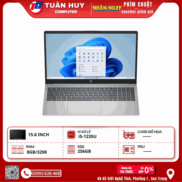 LAPTOP HP 15-FD0095WM I5-1235U/8G/SSD256G