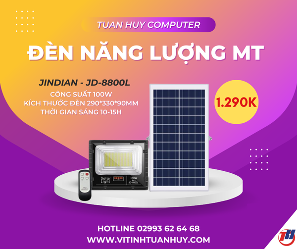 Đèn năng lượng mặt trời 100W Jindian JD-8800L
