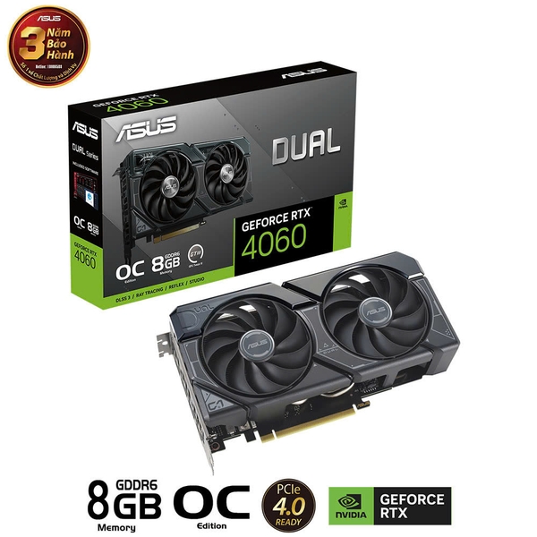 Card Đồ Họa VGA ASUS Dual GeForce RTX 4060 OC Edition 8GB