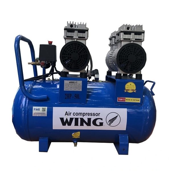 Máy nén khí không dầu giảm âm WING 1.5HP 50L TW-OF550X2-50L