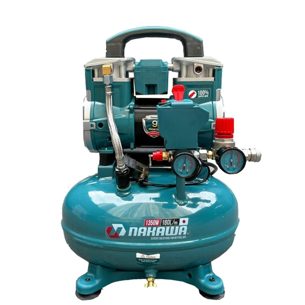 Máy nén khí không dầu NAKAWA 1350W NKBH1812PRO 12L