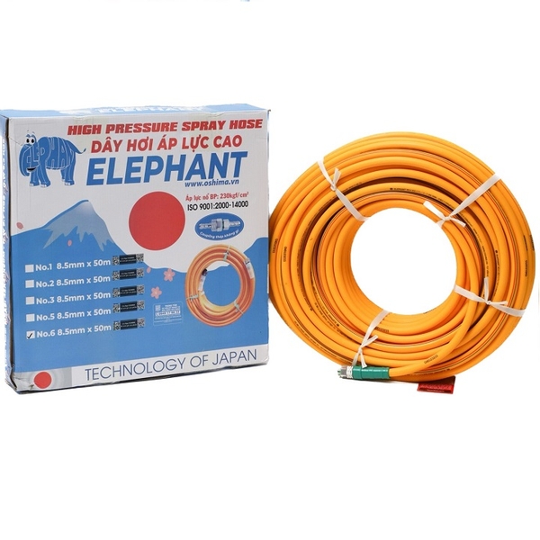 Dây Phun Áp Lực Nhật Bản Cá Sấu Elephant No.6 8.5mmx50m Vàng