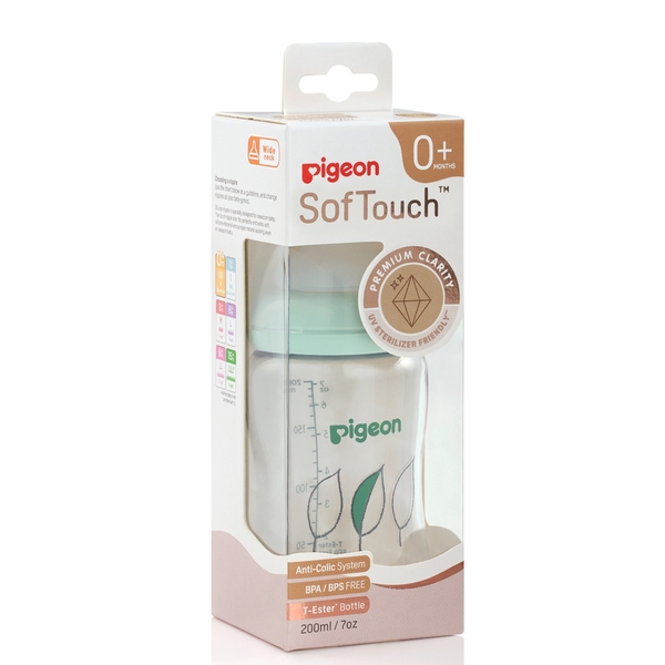 Bình sữa Pigeon Softouch T-Ester Plus 200ml (> 0 tháng)