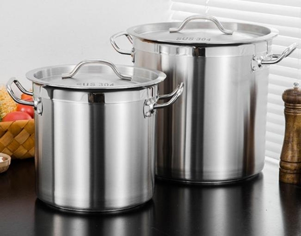 Nồi inox 304 kiểu 5 đáy, nồi đúc liền đáy, nắp vung dày