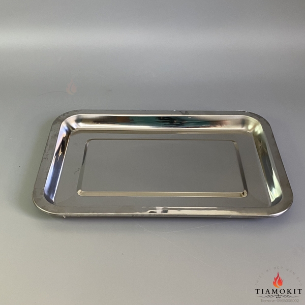 Khay inox để đồ chữ nhật Sus 201 kích thước 32x22 cm ( Sâu 2cm, sâu 5cm, sâu 7cm)