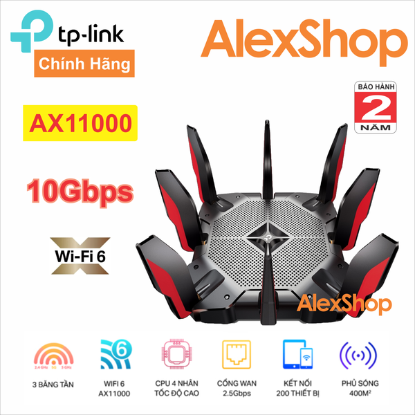 Phát WiFi 6 Gaming TP-Link AX11000 3 Băng Tần, Lõi Tứ, Công Suất Cao ...