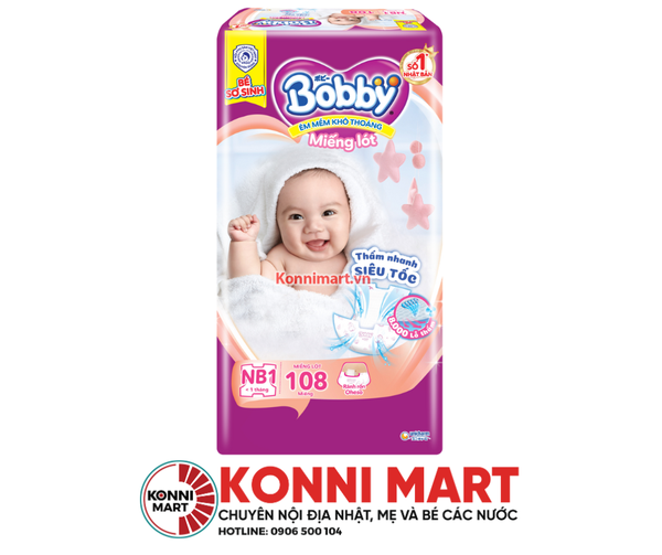 Bỉm miếng lót NB108 Bobby (<1 tháng )