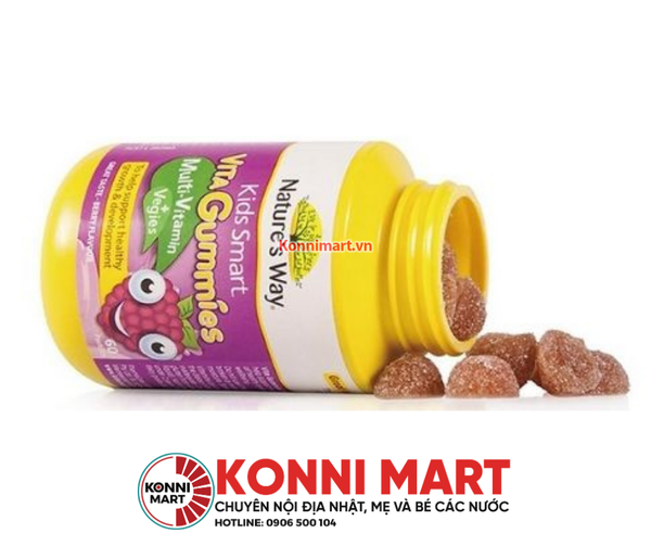 Kẹo Nature's Way Kid Úc Vitamin tổng hợp và chất xơ 60 viên (từ 2 tuổi)