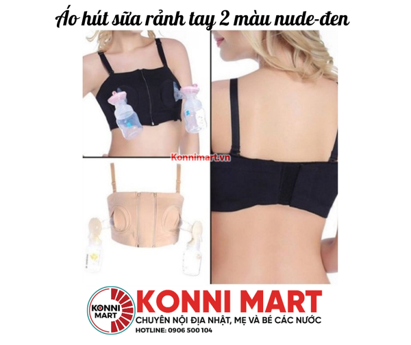 Áo hút sữa rảnh tay 2 màu nude-đen