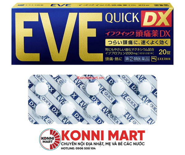 Viên uống giảm đau hạ sốt Eve Quick DX hộp 40 viên