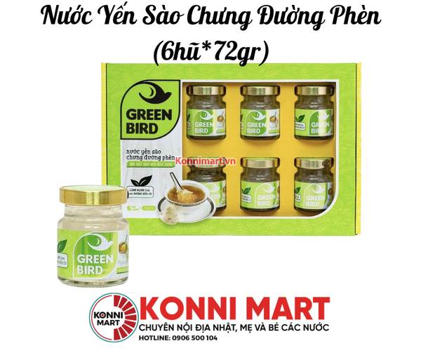 Nước Yến Sào Chưng Đường Phèn - (6hũ*72gr)