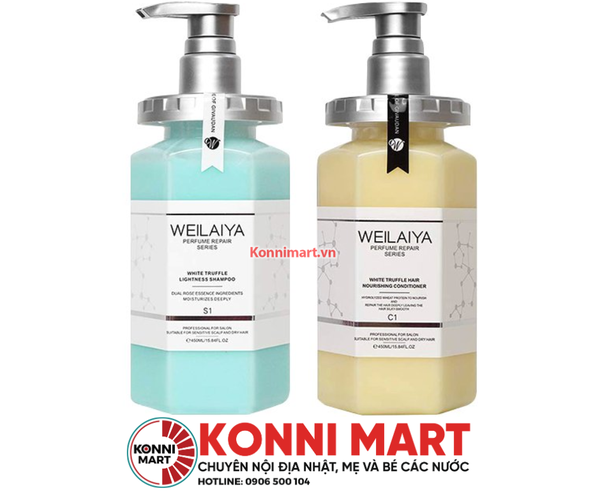 Bộ gội xả Weilaiya chiết xuất nấm Truffle giúp chống lão hóa da đầu và mượt tóc cho tóc hư tổn 450ml