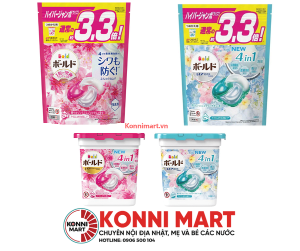 Viên giặt Nhật bản Gelball 4in1 Nhật Bản