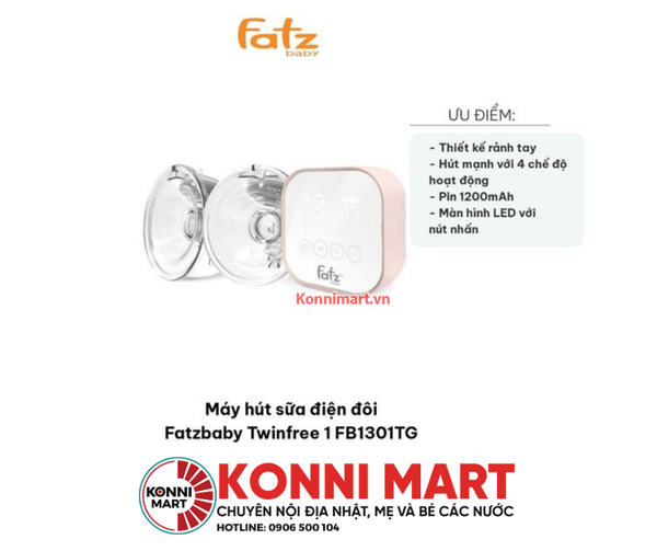 Máy hút sữa điện đôi rảnh tay Fatzbaby FB1301TG