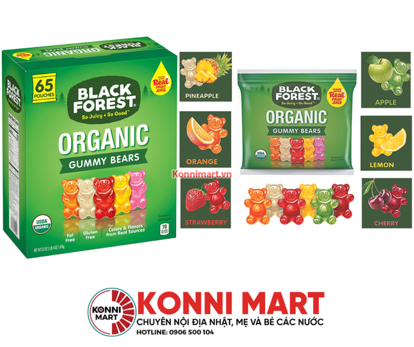 Kẹo dẻo Black Forest Organic Gummy Bears