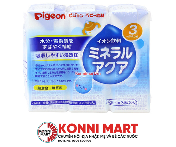 Nước ép bổ sung điện giải Pigeon cho bé 3m+(lốc 3*125ml)