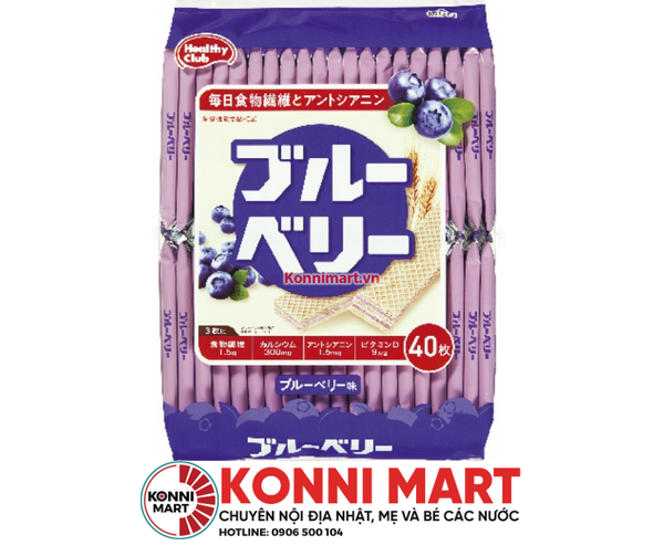 Bánh xốp Healthy Club bổ sung Chất xơ và Canxi vị việt quất