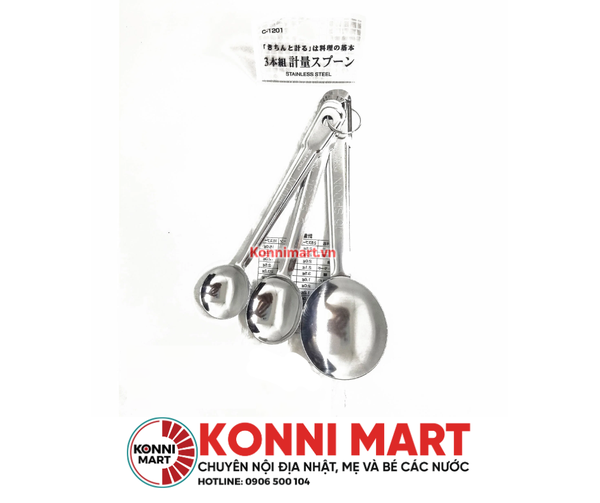 Bộ 3 Thìa Đong Gia Vị Inox Cao Cấp Hàng Nội Địa Nhật