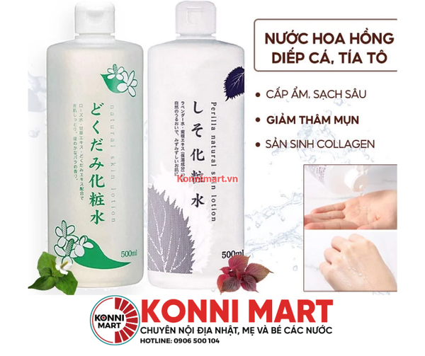 Nước Hoa Hồng Chiết Xuất Diếp Cá, Tía Tô Chinoshio Natural Skin Lotion 500ml