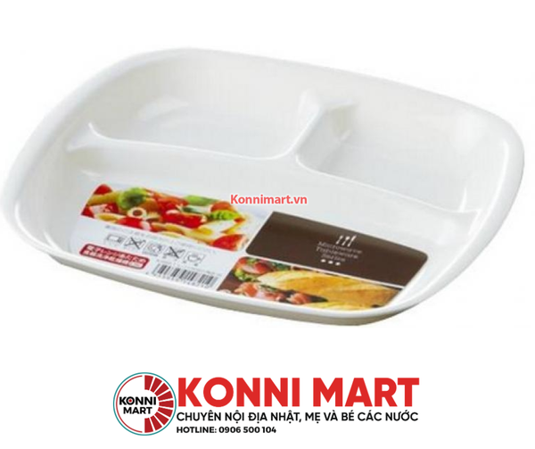 Khay tập ăn cho bé 3 ngăn KBN (Trắng)