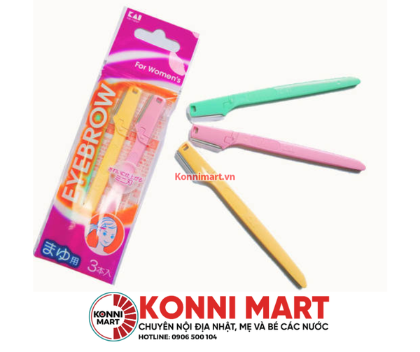 Set 3 dao cạo lông mày kai hàng nội địa nhật bản
