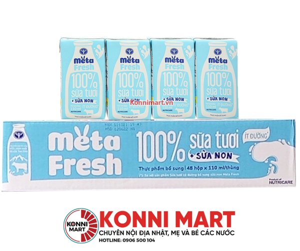 Sữa Tươi Meta Fresh ít đường 110ml (lốc)