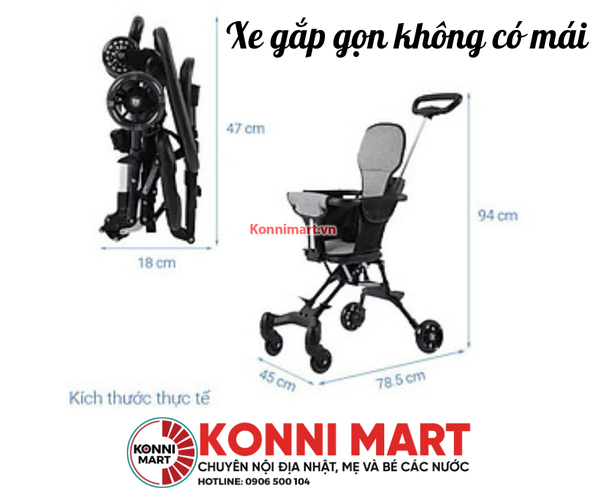 Xe gắp gọn không có mái