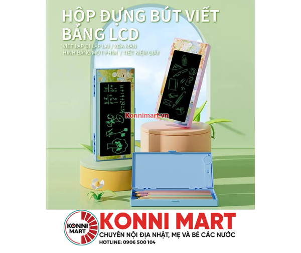 Hộp đựng bút kiêm bảng tự xóa
