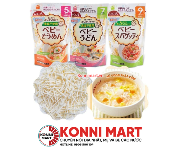 Mì Ăn Dặm Tách Muối Hakubaku 100g Nhật