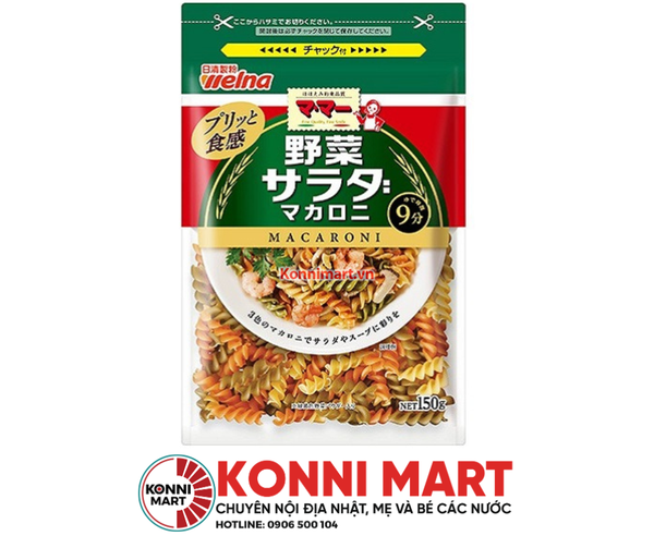 Nui Xoắn Macaroni Rau Củ  150g 9M