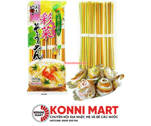 Mì Somen Rau Củ Ngũ Sắc (6m+) 360g Nhật