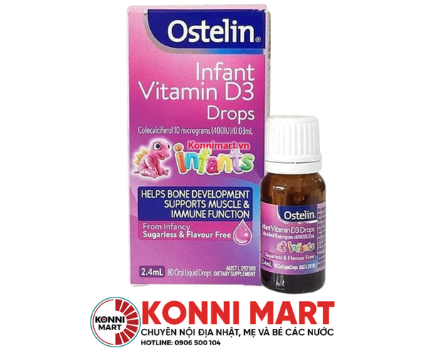 Ostelin Infant Vitamin D3 Drops 2.4ml (từ 0–12 tuổi)