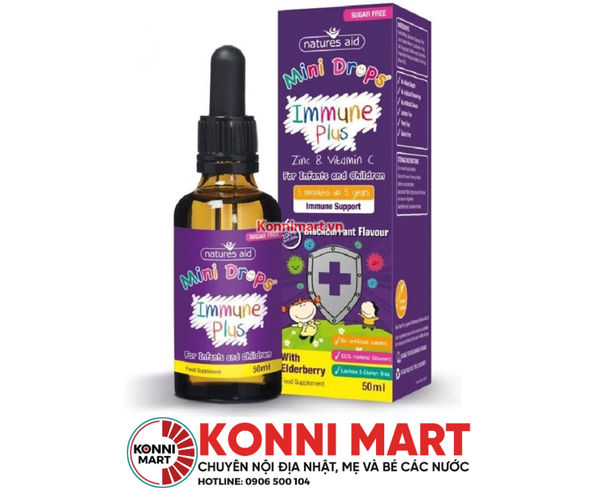 Tăng đề kháng (Kẽm+C) Natures Aid Anh 50ml (từ 3 tháng đến 5 tuổi)
