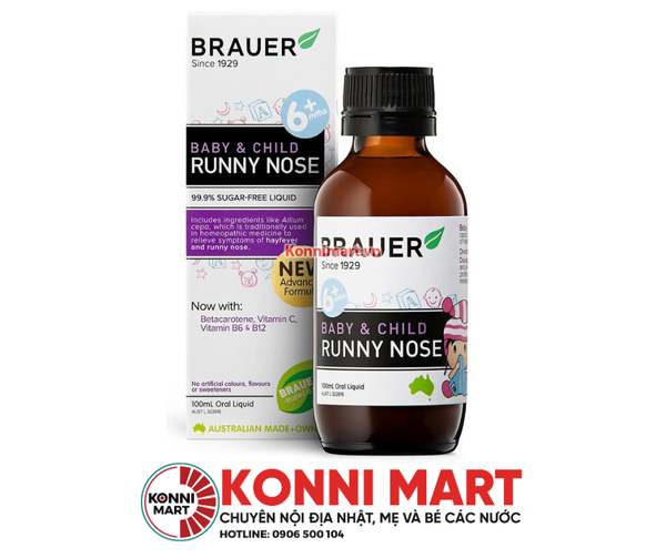 Siro Brauer trị sổ mũi tăng đề kháng (từ 6 tháng đến 12 tuổi)