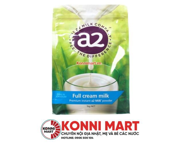 Sữa A2 nguyên kem dạng bột Úc 1kg (trên 1 tuổi và người lớn)