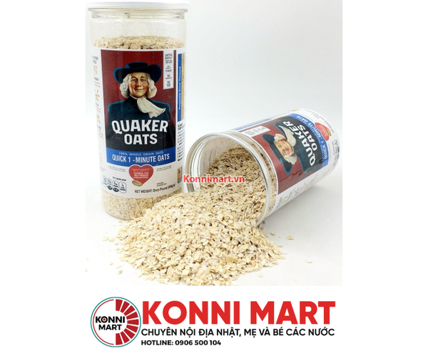 Yến Mạch hạt vỡ Quaker Oats quick 1 minute Mỹ 400g